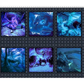 Dragons Blue Fury Small Dragon Panel - Blue